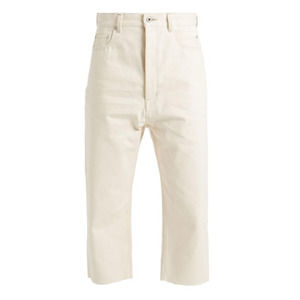 RICK OWENS DRKSHDW Bolan Bootcut‎ Cropped Pants Men Size 34 Natural Beige New